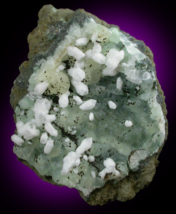 Prehnite, Quartz, Goethite from O and G Industries Southbury Quarry, Southbury, New Haven County, Connecticut