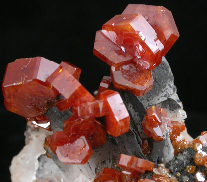 Vanadinite on Barite from Mibladen, Haute Moulouya Basin, Zeida-Aouli-Mibladen belt, Midelt Province, Morocco