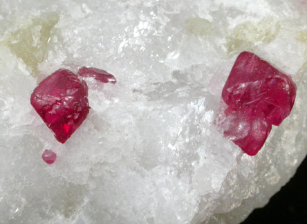 Spinel in marble from Pein Pyit, Mogok District, 115 km NNE of Mandalay, Mandalay Division, Myanmar (Burma)