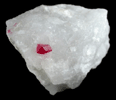 Spinel in marble from Pein Pyit, Mogok District, 115 km NNE of Mandalay, Mandalay Division, Myanmar (Burma)