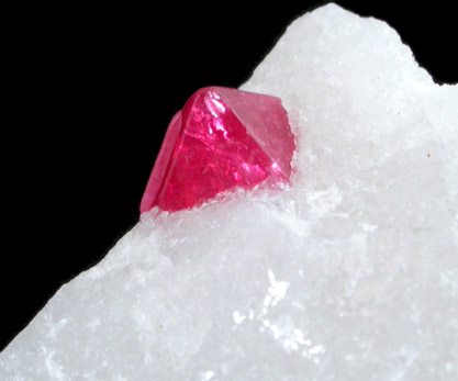 Spinel in marble from Pein Pyit, Mogok District, 115 km NNE of Mandalay, Mandalay Division, Myanmar (Burma)