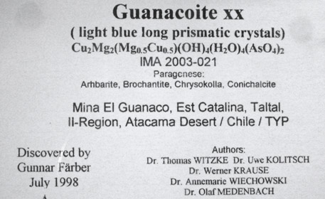 Guanacoite from Mina El Guanaco, Atacama Desert, Chile (Type Locality for Guanacoite)