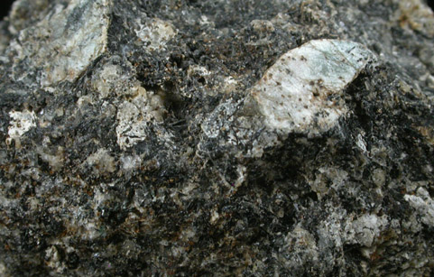 Naujakasite with Arfvedsonite from Naujakasik, Ilimaussaq complex, Narsaq, South Greenland, Greenland (Type Locality for Naujakasite and Arfvedsonite)