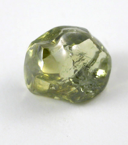 Diamond (0.90 carat yellow-green irregular crystal) from Orapa Mine, south of the Makgadikgadi Pans, Botswana