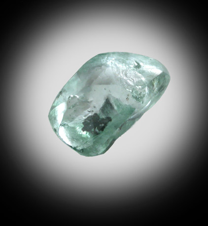 Diamond (0.81 carat blue-green elongated crystal) from Vaal River Mining District, Northern Cape Province, South Africa