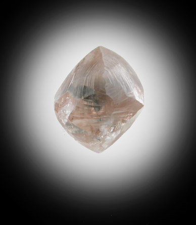 Diamond (1.02 carat pink octahedral crystal) from Orapa Mine, south of the Makgadikgadi Pans, Botswana