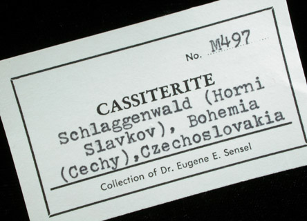 Cassiterite from Horni Slavkov (Schlaggenwald), Cechy (Bohemia), Czech Republic