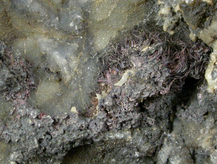 Silver (wire crystals) with Pearceite from Bansk Stiavnica (Schemnitz), Bansk Bystrica, Stiavnicke Mountains, Slovak Republic (Slovakia)