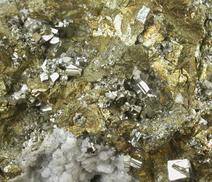 Chalcopyrite, Pyrite, Quartz, Dolomite from Camp Bird Mine, Sneffels District, Ouray County, Colorado