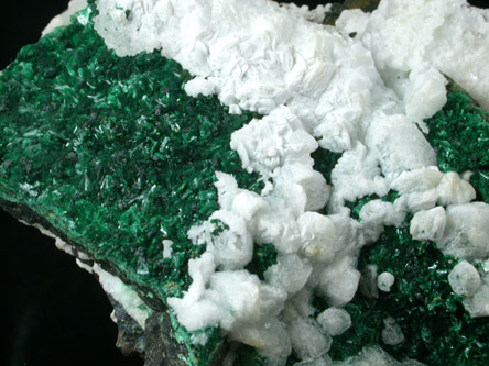 Malachite with Calcite from Junction Shaft, Bisbee, Cochise County, Arizona