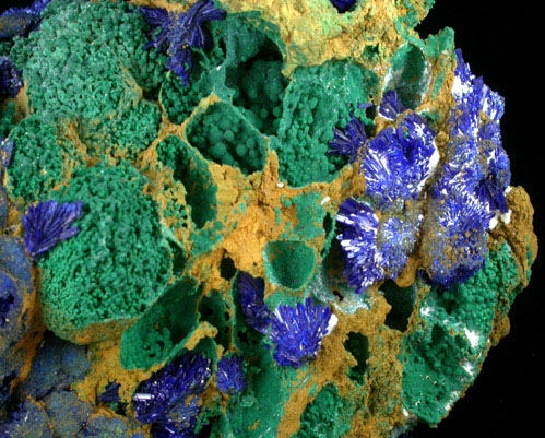 Azurite and Malachite from Bou Beker Mine, 21 km SSE of Oujda, Errachidia Province, Morocco