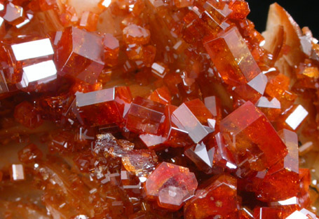 Vanadinite on Barite from Mibladen, Haute Moulouya Basin, Zeida-Aouli-Mibladen belt, Midelt Province, Morocco