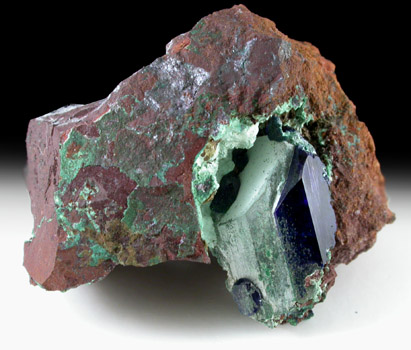Azurite (partially altered to Malachite) from 4650' level, Lonestar Area, Morenci Mine, Morenci, Arizona