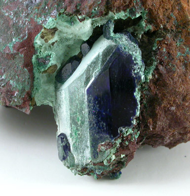 Azurite (partially altered to Malachite) from 4650' level, Lonestar Area, Morenci Mine, Morenci, Arizona