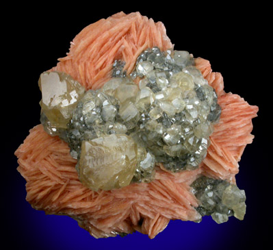 Cerussite on Barite from Mibladen, Haute Moulouya Basin, Zeida-Aouli-Mibladen belt, Midelt Province, Morocco