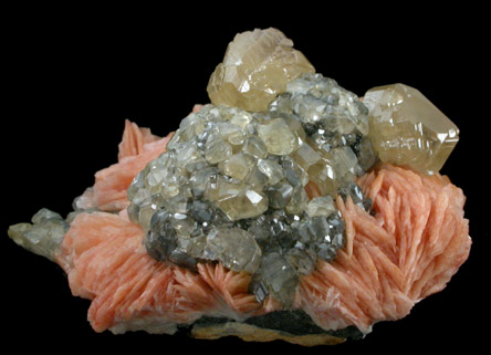 Cerussite on Barite from Mibladen, Haute Moulouya Basin, Zeida-Aouli-Mibladen belt, Midelt Province, Morocco