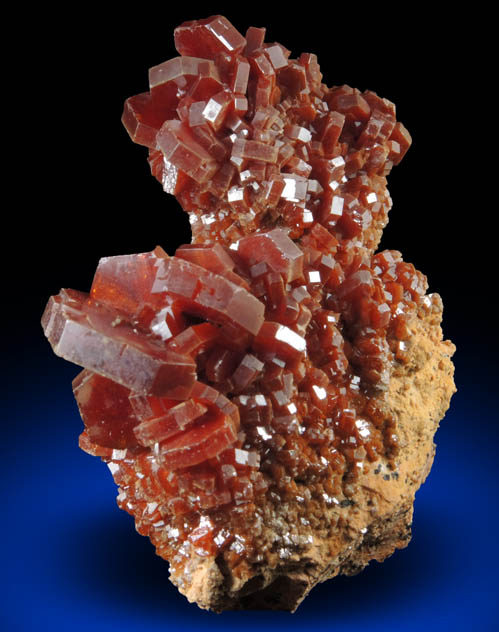 Vanadinite on Barite from Mibladen, Haute Moulouya Basin, Zeida-Aouli-Mibladen belt, Midelt Province, Morocco