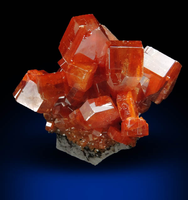 Vanadinite on Barite from Mibladen, Haute Moulouya Basin, Zeida-Aouli-Mibladen belt, Midelt Province, Morocco