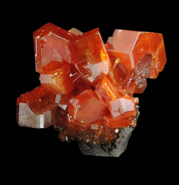 Vanadinite on Barite from Mibladen, Haute Moulouya Basin, Zeida-Aouli-Mibladen belt, Midelt Province, Morocco