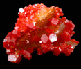 Vanadinite on Barite from Mibladen, Haute Moulouya Basin, Zeida-Aouli-Mibladen belt, Midelt Province, Morocco