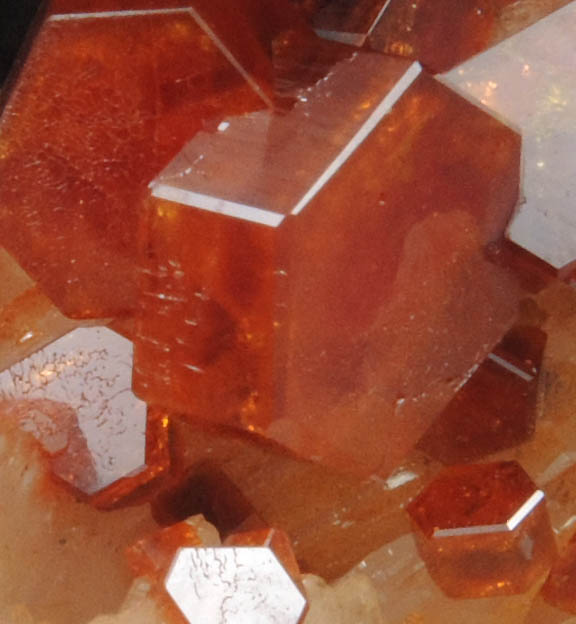 Vanadinite on Barite from Mibladen, Haute Moulouya Basin, Zeida-Aouli-Mibladen belt, Midelt Province, Morocco