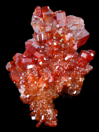 Vanadinite on Barite from Mibladen, Haute Moulouya Basin, Zeida-Aouli-Mibladen belt, Midelt Province, Morocco