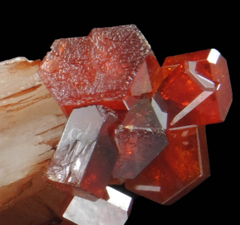 Vanadinite on Barite from Mibladen, Haute Moulouya Basin, Zeida-Aouli-Mibladen belt, Midelt Province, Morocco