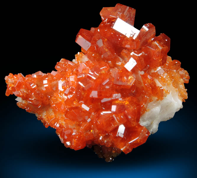 Vanadinite on Barite from Mibladen, Haute Moulouya Basin, Zeida-Aouli-Mibladen belt, Midelt Province, Morocco