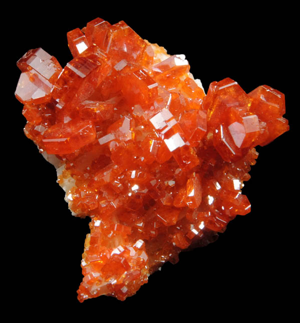 Vanadinite on Barite from Mibladen, Haute Moulouya Basin, Zeida-Aouli-Mibladen belt, Midelt Province, Morocco