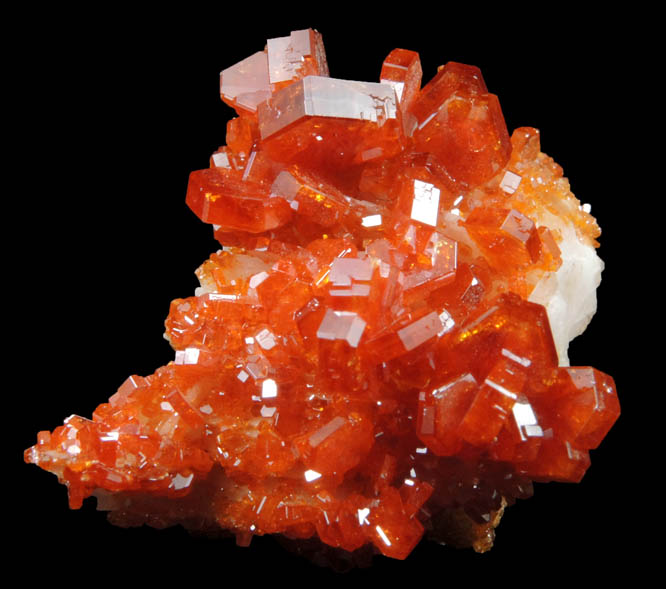 Vanadinite on Barite from Mibladen, Haute Moulouya Basin, Zeida-Aouli-Mibladen belt, Midelt Province, Morocco