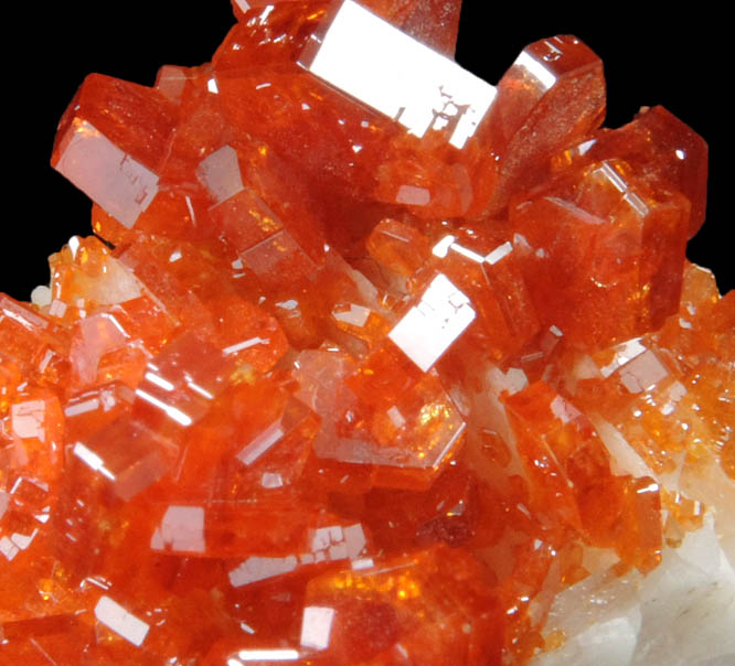 Vanadinite on Barite from Mibladen, Haute Moulouya Basin, Zeida-Aouli-Mibladen belt, Midelt Province, Morocco