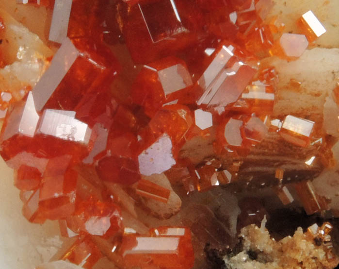 Vanadinite on Barite from Mibladen, Haute Moulouya Basin, Zeida-Aouli-Mibladen belt, Midelt Province, Morocco