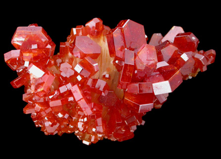 Vanadinite on Barite from Mibladen, Haute Moulouya Basin, Zeida-Aouli-Mibladen belt, Midelt Province, Morocco