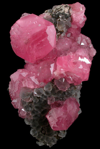 Rhodochrosite on Fluorite from Huallapon Mine, Pasto Bueno, Ancash, Peru