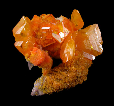 Wulfenite and Mimetite from Rowley Mine, 20 km northwest of Theba, Painted Rock Mountains, Maricopa County, Arizona