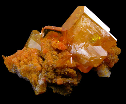 Wulfenite and Mimetite from Rowley Mine, 20 km northwest of Theba, Painted Rock Mountains, Maricopa County, Arizona