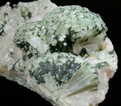 Prehnite on Quartz from Bouarfa, Figuig Province, Morocco