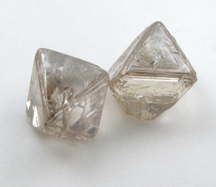 Diamond (1.01 and 0.98 carat octahedral crystals) from Northern Cape Province, South Africa