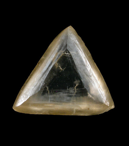 Diamond (1.85 carat macle, twinned crystal) from Oranjemund District, southern coastal Namib Desert, Namibia