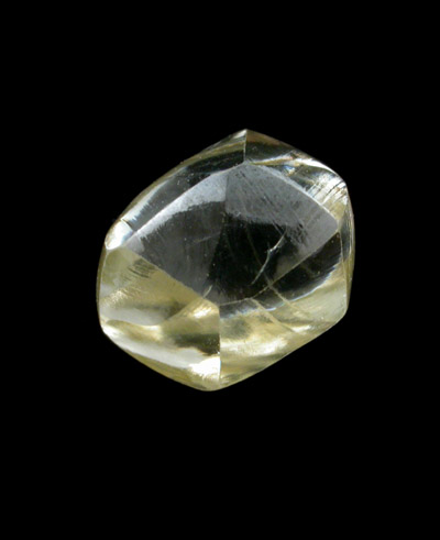 Diamond (1.36 carat yellow dodecahedral crystal) from Orapa Mine, south of the Makgadikgadi Pans, Botswana