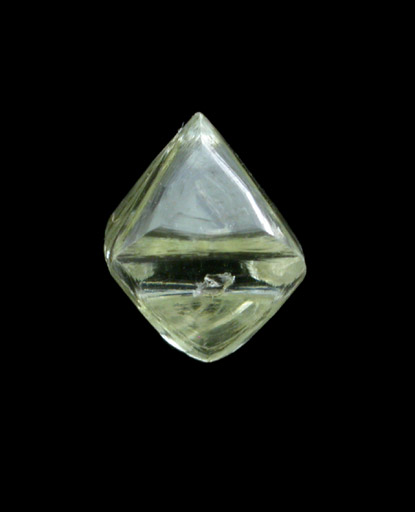 Diamond (1.25 carat yellow octahedral crystal) from Finsch Mine, Free State (formerly Orange Free State), South Africa