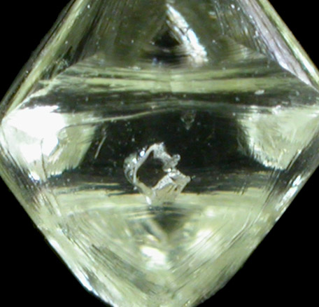 Diamond (1.25 carat yellow octahedral crystal) from Finsch Mine, Free State (formerly Orange Free State), South Africa