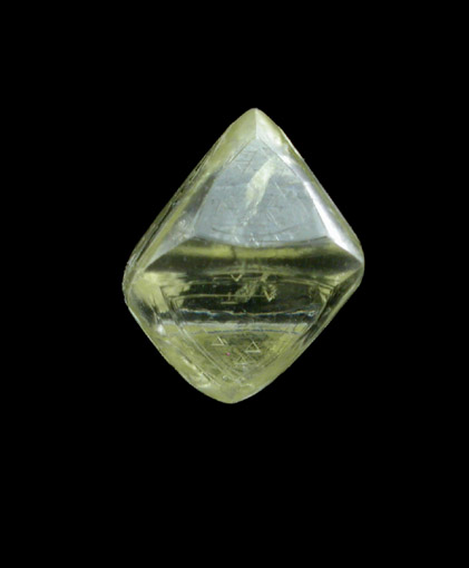 Diamond (1.32 carat yellow octahedral crystal) from Finsch Mine, Free State (formerly Orange Free State), South Africa