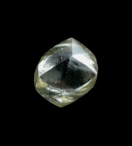 Diamond (1.34 carat yellow hexoctahedral crystal) from Finsch Mine, Free State (formerly Orange Free State), South Africa