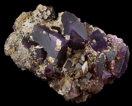 Fluorite with Barite and Calcite from Cave-in-Rock District, Hardin County, Illinois