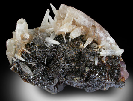 Calcite on Sphalerite from Cave-in-Rock District, Hardin County, Illinois