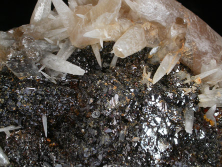 Calcite on Sphalerite from Cave-in-Rock District, Hardin County, Illinois