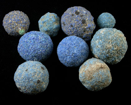 Azurite nodules from Blue Ball Mine, 4.8 km south of Miami, Gila County, Arizona