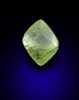 Diamond (0.45 carat yellow octahedral crystal) from Orapa Mine, south of the Makgadikgadi Pans, Botswana
