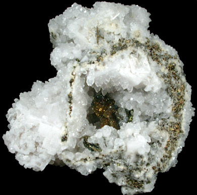 Pyrite in Calcite from Concepcin del Oro, Zacatecas, Mexico